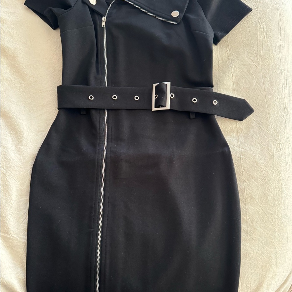 REVOLVE Black Sheath Mini Dress with Silver Accents